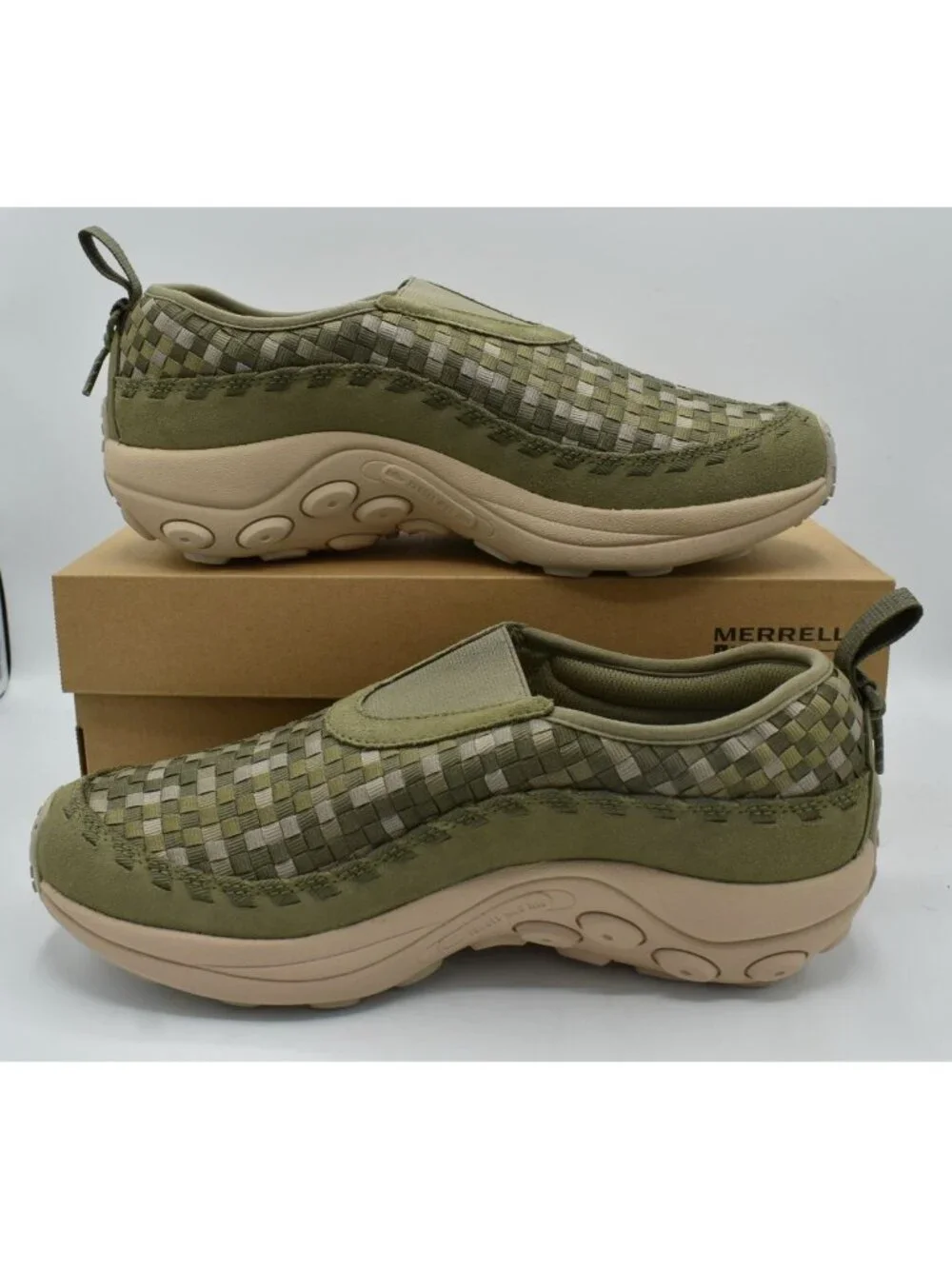Merrell Mens Size‎ 12 Jungle Moc EVO Woven SE Drab Leather Shoes